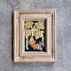 Vintage Hand Painted Kalamkari Fish Floral Frame